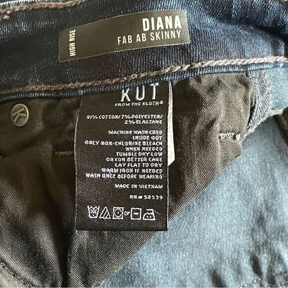 Kut from the Kloth Dark Blue Diana Fab Ab Skinny High-Rise Jeans, size 6 - Picture 8 of 9